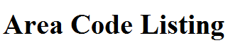 Area Code Listing
